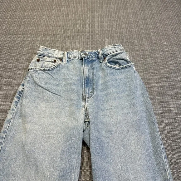 Abercrombie Fitch Curve Love 90s Straight Ultra High Rise Jeans 27 / 4 Distress - Picture 3 of 10